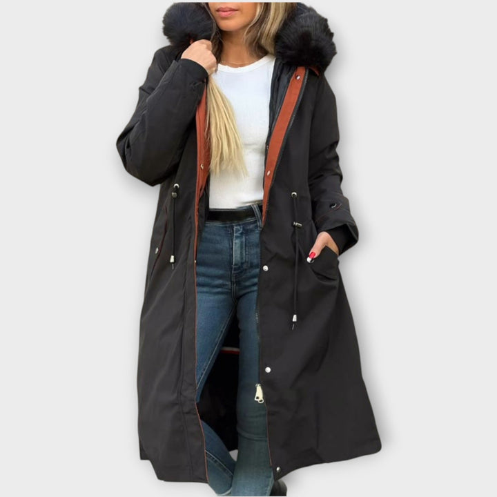 Linda | Parka d'Hiver Longue en Similicuir