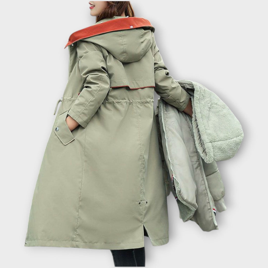 Linda | Parka d'Hiver Longue en Similicuir