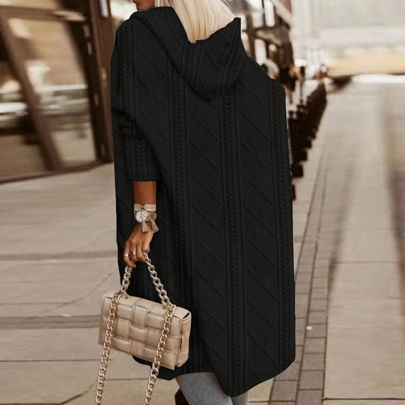 Jelone | Cardigan à Capuche de Longueur Étendue