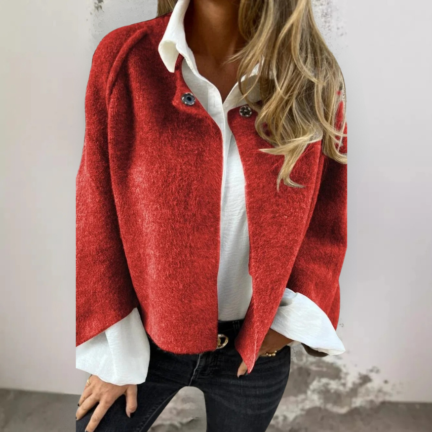 Henrike | Manteau en Laine avec Col Rond et Manches Longues