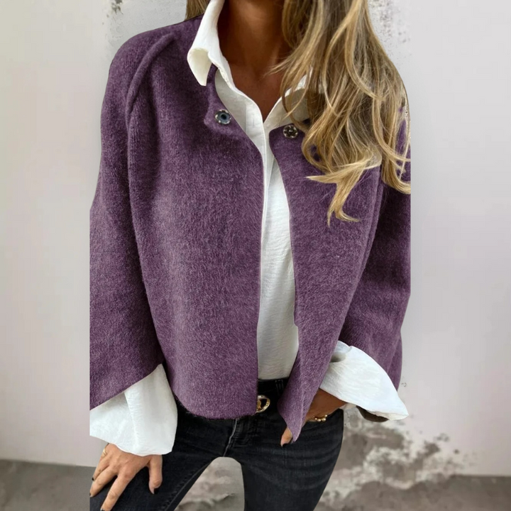 Henrike | Manteau en Laine avec Col Rond et Manches Longues