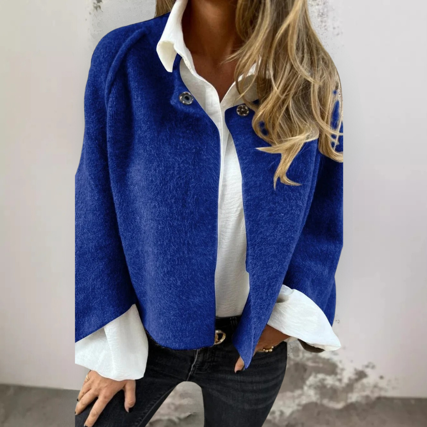 Henrike | Manteau en Laine avec Col Rond et Manches Longues
