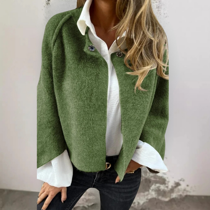 Henrike | Manteau en Laine avec Col Rond et Manches Longues